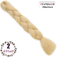Load image into Gallery viewer, AILIADE 24 inch Jumbo Braids Long Ombre Synthetic High Temperature Braiding Kanekalon Hair Extensions African White Black Women