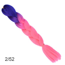 Load image into Gallery viewer, 24Inch Synthetic Long Jumbo Ombre Braiding Hair  For Women Colorful Braids 100g Rainbow Hair Gray  Black Trend Way