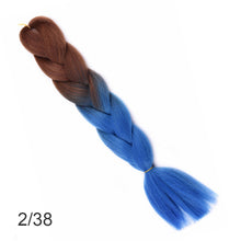 Load image into Gallery viewer, 24Inch Synthetic Long Jumbo Ombre Braiding Hair  For Women Colorful Braids 100g Rainbow Hair Gray  Black Trend Way