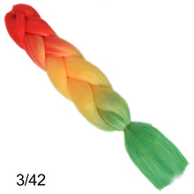 Load image into Gallery viewer, 24Inch Synthetic Long Jumbo Ombre Braiding Hair  For Women Colorful Braids 100g Rainbow Hair Gray  Black Trend Way
