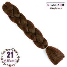 Load image into Gallery viewer, AILIADE 24 inch Jumbo Braids Long Ombre Synthetic High Temperature Braiding Kanekalon Hair Extensions African White Black Women