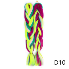 Load image into Gallery viewer, Aigemei 24'' Inter-color Jumbo Braids Long Synthetic Braiding Hair Crochet Braid Hair Extensions Red Yellow Blue Mix Color