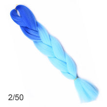 Load image into Gallery viewer, 24Inch Synthetic Long Jumbo Ombre Braiding Hair  For Women Colorful Braids 100g Rainbow Hair Gray  Black Trend Way