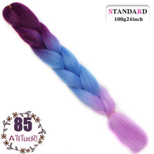 Load image into Gallery viewer, AILIADE 24 inch Jumbo Braids Long Ombre Synthetic High Temperature Braiding Kanekalon Hair Extensions African White Black Women