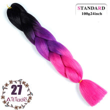 Load image into Gallery viewer, AILIADE 24 inch Jumbo Braids Long Ombre Synthetic High Temperature Braiding Kanekalon Hair Extensions African White Black Women