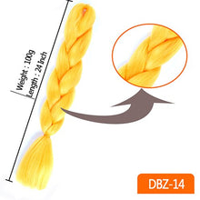 Load image into Gallery viewer, 24inch Synthetic HairPieces Braids Jumbo Hair Extensions Braiding Rainbow Blue Pink Blonde Purple Ombre DreadLock Braid MUMUPI