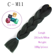 Load image into Gallery viewer, Ombre Jumbo Braids Hair 24inch 100g Synthetic Braiding Hair Crochet Braid Hair Extension  for Women Blond Brown Pink Purple