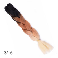Load image into Gallery viewer, 24Inch Synthetic Long Jumbo Ombre Braiding Hair  For Women Colorful Braids 100g Rainbow Hair Gray  Black Trend Way