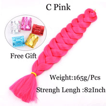Load image into Gallery viewer, 41 inch Synthetic Braiding Hair 165g Crochet Jumbo Braids Hair Extensions 3pcs/lot Pure Color Orange Red  Yellow Purple