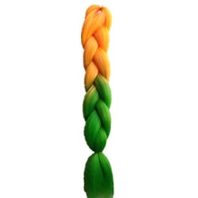 Load image into Gallery viewer, Pervado Hair 1pc 24" 100G/PC Ombre Jumbo Braids Crochet Hair Synthetic Braiding Hair Extension Yaki Bulk Red Green Rasta Color