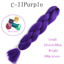 Load image into Gallery viewer, Ombre Jumbo Braids Hair 24inch 100g Synthetic Braiding Hair Crochet Braid Hair Extension  for Women Blond Brown Pink Purple