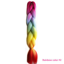 Load image into Gallery viewer, Pervado Hair 1pc 24" 100G/PC Ombre Jumbo Braids Crochet Hair Synthetic Braiding Hair Extension Yaki Bulk Red Green Rasta Color