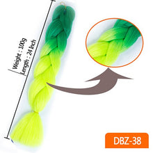 Load image into Gallery viewer, 24inch Synthetic HairPieces Braids Jumbo Hair Extensions Braiding Rainbow Blue Pink Blonde Purple Ombre DreadLock Braid MUMUPI