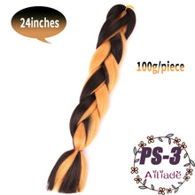 Load image into Gallery viewer, AILIADE 24 inch Jumbo Braids Long Ombre Synthetic High Temperature Braiding Kanekalon Hair Extensions African White Black Women