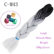 Load image into Gallery viewer, Ombre Jumbo Braids Hair 24inch 100g Synthetic Braiding Hair Crochet Braid Hair Extension  for Women Blond Brown Pink Purple