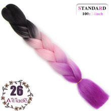 Load image into Gallery viewer, AILIADE 24 inch Jumbo Braids Long Ombre Synthetic High Temperature Braiding Kanekalon Hair Extensions African White Black Women