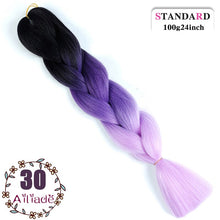 Load image into Gallery viewer, AILIADE 24 inch Jumbo Braids Long Ombre Synthetic High Temperature Braiding Kanekalon Hair Extensions African White Black Women