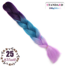 Load image into Gallery viewer, AILIADE 24 inch Jumbo Braids Long Ombre Synthetic High Temperature Braiding Kanekalon Hair Extensions African White Black Women
