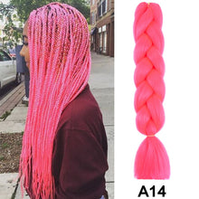 Load image into Gallery viewer, 24'' 100G Synthetic Jumbo Braiding Hair Ombre Rainbow Hair Extensions Festival Jumbo Crochet Hair Weaving Box Braids Hairpieces