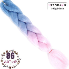 Load image into Gallery viewer, AILIADE 24 inch Jumbo Braids Long Ombre Synthetic High Temperature Braiding Kanekalon Hair Extensions African White Black Women