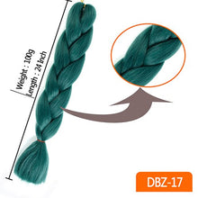 Load image into Gallery viewer, 24inch Synthetic HairPieces Braids Jumbo Hair Extensions Braiding Rainbow Blue Pink Blonde Purple Ombre DreadLock Braid MUMUPI