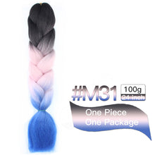 Load image into Gallery viewer, MSTN Synthetic Hair Ombre Long Straight Fake Braiding Hair Extension for Braids Jumbo Hair Hazel Braids Pink Hair Extensions