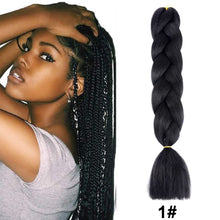 Load image into Gallery viewer, 24'' 100G Synthetic Jumbo Braiding Hair Ombre Rainbow Hair Extensions Festival Jumbo Crochet Hair Weaving Box Braids Hairpieces