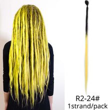 Load image into Gallery viewer, 5 Strands Synthetic 20 36inch Handmade Dreadlocks Hair Extensions Crochet Braid Hairpiece For Women/Men Pink Blue Crochet Hair
