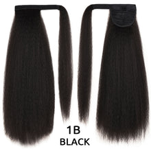 Load image into Gallery viewer, MyDiva Afro Long Straight Puff Ponytail Hair Extension Natural Synthetic Perm Yaki Hairpiece Drawstring Ponytails Elastic Band