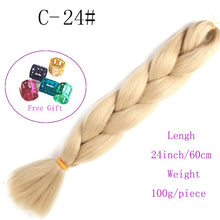 Load image into Gallery viewer, Ombre Jumbo Braids Hair 24inch 100g Synthetic Braiding Hair Crochet Braid Hair Extension  for Women Blond Brown Pink Purple