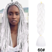 Load image into Gallery viewer, 24'' 100G Synthetic Jumbo Braiding Hair Ombre Rainbow Hair Extensions Festival Jumbo Crochet Hair Weaving Box Braids Hairpieces