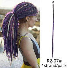 Load image into Gallery viewer, 5 Strands Synthetic 20 36inch Handmade Dreadlocks Hair Extensions Crochet Braid Hairpiece For Women/Men Pink Blue Crochet Hair