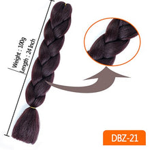 Load image into Gallery viewer, 24inch Synthetic HairPieces Braids Jumbo Hair Extensions Braiding Rainbow Blue Pink Blonde Purple Ombre DreadLock Braid MUMUPI