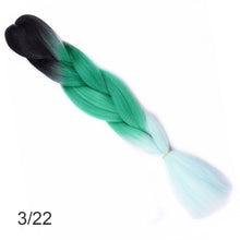 Load image into Gallery viewer, 24Inch Synthetic Long Jumbo Ombre Braiding Hair  For Women Colorful Braids 100g Rainbow Hair Gray  Black Trend Way