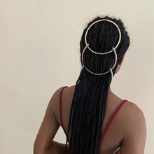 Load image into Gallery viewer, 3Pcs Fashion 10cm Metal Big Round CC Hair Braid Rings Accessories Clips for Women Hoop Circle Hair Extensions Rings Hair