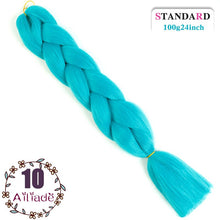 Load image into Gallery viewer, AILIADE 24 inch Jumbo Braids Long Ombre Synthetic High Temperature Braiding Kanekalon Hair Extensions African White Black Women