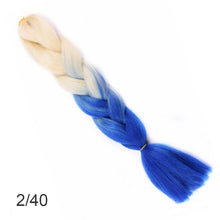 Load image into Gallery viewer, 24Inch Synthetic Long Jumbo Ombre Braiding Hair  For Women Colorful Braids 100g Rainbow Hair Gray  Black Trend Way