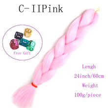 Load image into Gallery viewer, Ombre Jumbo Braids Hair 24inch 100g Synthetic Braiding Hair Crochet Braid Hair Extension  for Women Blond Brown Pink Purple
