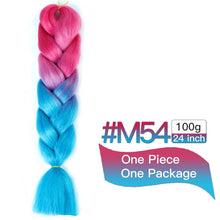 Load image into Gallery viewer, MSTN Synthetic Hair Ombre Long Straight Fake Braiding Hair Extension for Braids Jumbo Hair Hazel Braids Pink Hair Extensions