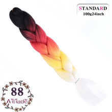 Load image into Gallery viewer, AILIADE 24 inch Jumbo Braids Long Ombre Synthetic High Temperature Braiding Kanekalon Hair Extensions African White Black Women
