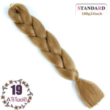 Load image into Gallery viewer, AILIADE 24 inch Jumbo Braids Long Ombre Synthetic High Temperature Braiding Kanekalon Hair Extensions African White Black Women