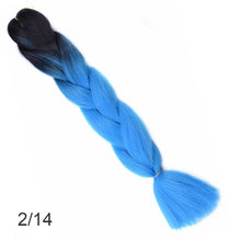 Load image into Gallery viewer, 24Inch Synthetic Long Jumbo Ombre Braiding Hair  For Women Colorful Braids 100g Rainbow Hair Gray  Black Trend Way