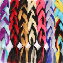 Load image into Gallery viewer, MSTN Synthetic Hair Ombre Long Straight Fake Braiding Hair Extension for Braids Jumbo Hair Hazel Braids Pink Hair Extensions