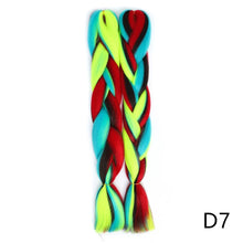 Load image into Gallery viewer, Aigemei 24'' Inter-color Jumbo Braids Long Synthetic Braiding Hair Crochet Braid Hair Extensions Red Yellow Blue Mix Color
