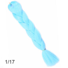 Load image into Gallery viewer, 24Inch Synthetic Long Jumbo Ombre Braiding Hair  For Women Colorful Braids 100g Rainbow Hair Gray  Black Trend Way