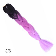 Load image into Gallery viewer, 24Inch Synthetic Long Jumbo Ombre Braiding Hair  For Women Colorful Braids 100g Rainbow Hair Gray  Black Trend Way