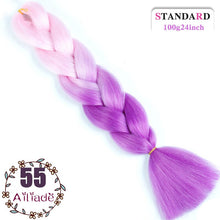 Load image into Gallery viewer, AILIADE 24 inch Jumbo Braids Long Ombre Synthetic High Temperature Braiding Kanekalon Hair Extensions African White Black Women