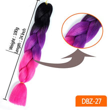 Load image into Gallery viewer, 24inch Synthetic HairPieces Braids Jumbo Hair Extensions Braiding Rainbow Blue Pink Blonde Purple Ombre DreadLock Braid MUMUPI