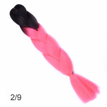 Load image into Gallery viewer, 24Inch Synthetic Long Jumbo Ombre Braiding Hair  For Women Colorful Braids 100g Rainbow Hair Gray  Black Trend Way