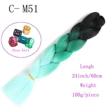 Load image into Gallery viewer, Ombre Jumbo Braids Hair 24inch 100g Synthetic Braiding Hair Crochet Braid Hair Extension  for Women Blond Brown Pink Purple